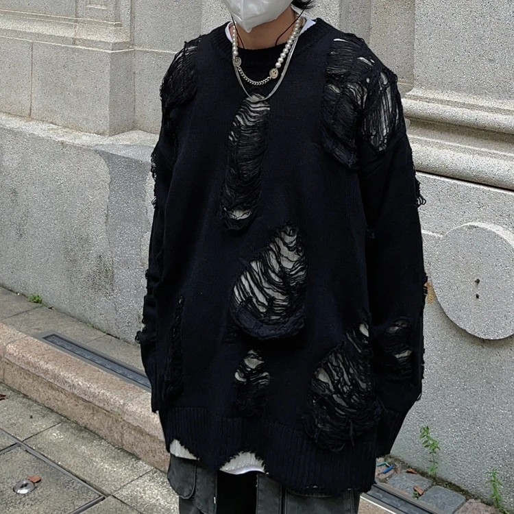 

Oversize Loose Knitted Sweater for Men Autumn Winter Large Size 300 Pou Cool Lazy Sle Polyester Fiber Long Sve Sweats...