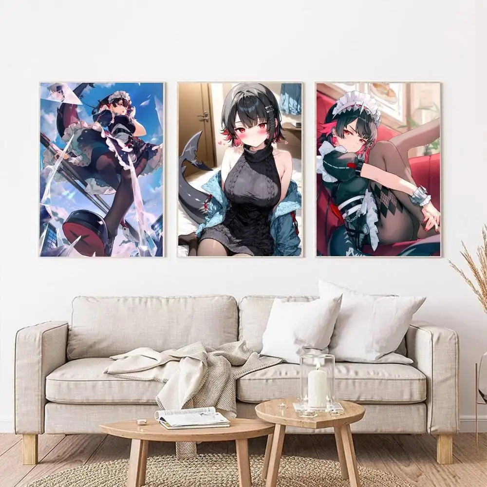 Game Anime Ellen Joe Zenless Zone Zero Posters Self Adhesive Waterproof Ideal For Living Room Bedroom Bar Decoration