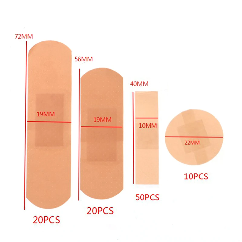 100 Chiếc Băng Trợ Chống Thấm Thoáng Khí Dính Thạch Cao Vết Thương Cầm Máu Miếng Dán Ban Nhạc Đầu Tiên Viện Trợ Băng