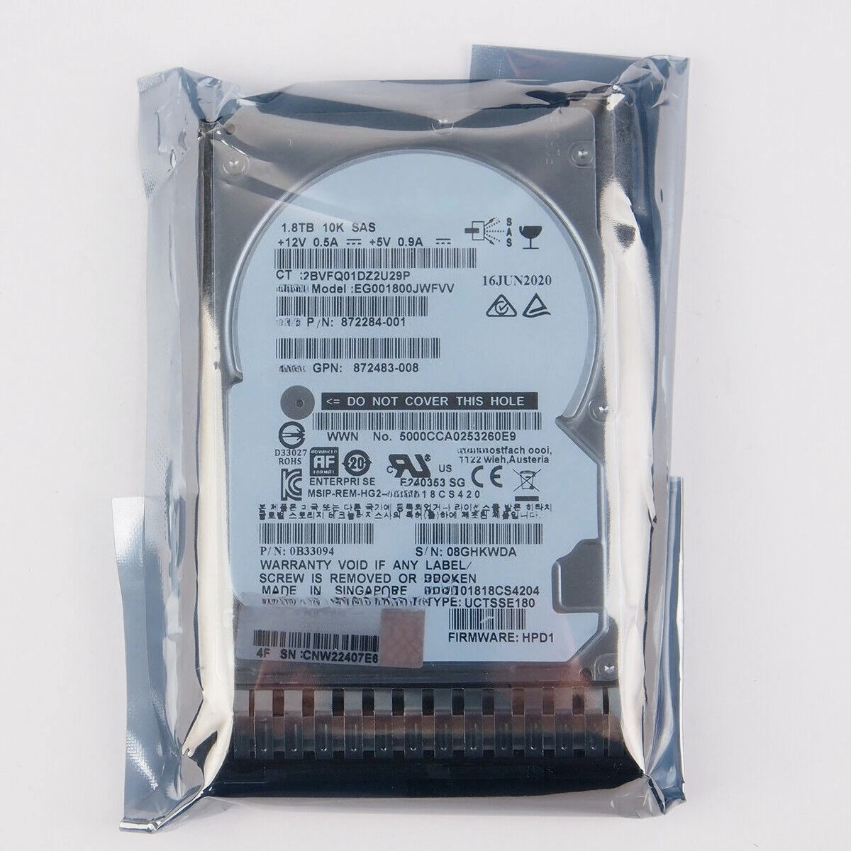 1.8TB 872481-B21 872738-001 SAS 10K 12Gb/s 2.5