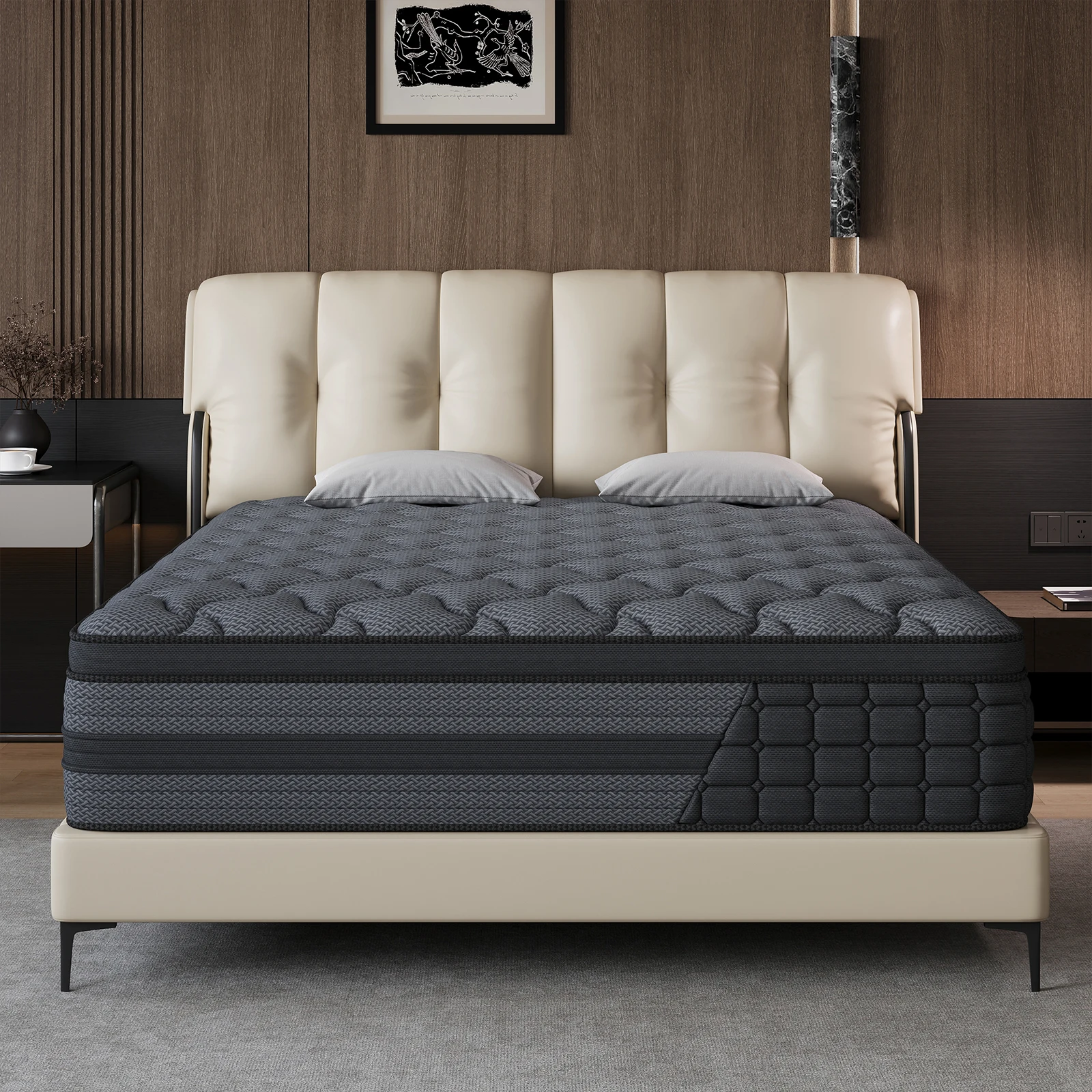 Queen King Mattress 12 Inch 14 Inch Twin Full Superior Firm Hybrid Mattress In A Box - Euro Top Luxury Mattress-Gel Memory Foam And Innerspring Hybrid Mattress For Motion Isolation, Edge Support