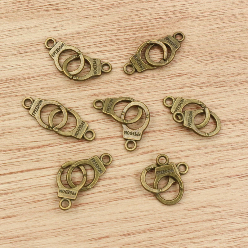 10pcs Handcuffs Freedom Charms 30x10mm 42x15mm Making Pendant fit,Vintage Bronze Tibetan Silver color,DIY Jewelry Supplies