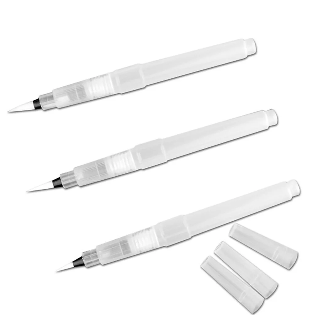 

3Pcs Refillable Water Brush Pen Nylon Tip Durable Ink Marker Painting Drawing Calligraphy Sketching Tool Set Water Brush Pen