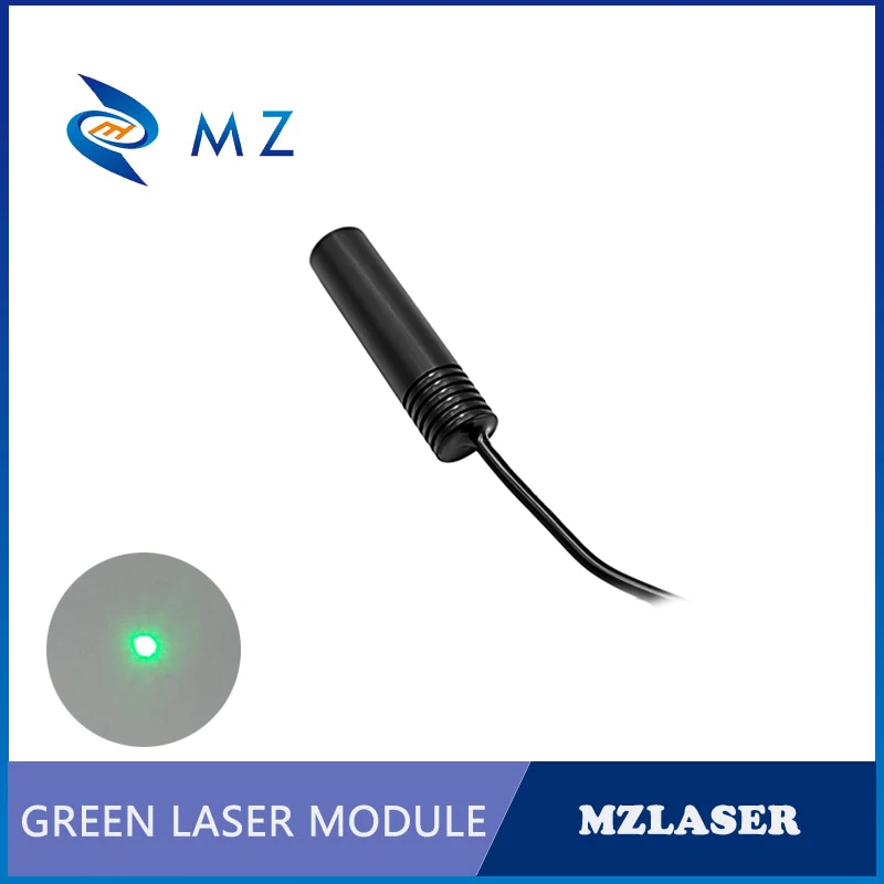 Módulo láser de punto verde, D16 x 63mm, 520nm, 10/20/30/50mw, modo único con adaptador de suministro de grado Industrial