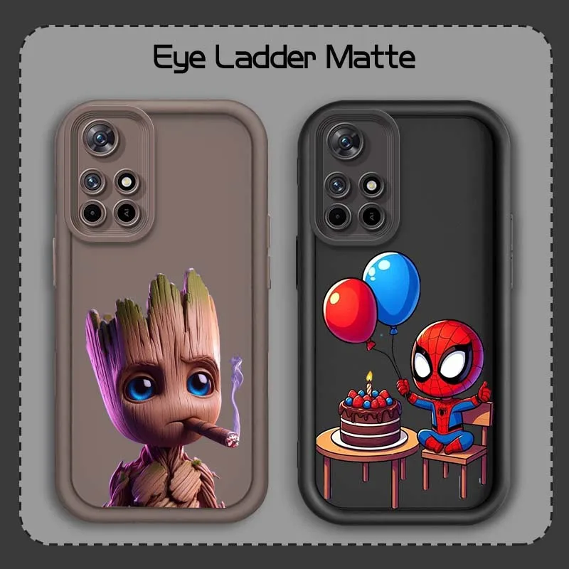 

Чехол для телефона Groot Spider-Man Art Cartoon для Xiaomi Mi Poco X3 X4 X5 X6 M4 M5 M5s M6 F4 F5 F6 Pro GT Plus 5G Eye Ladder Cover