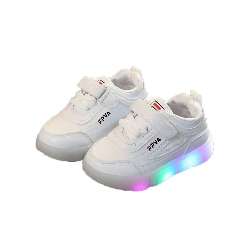 Baskets de tennis éclairées par LED pour bébés filles et garçons, chaussures pour bébés, document solide, excellentes chaussures décontractées,