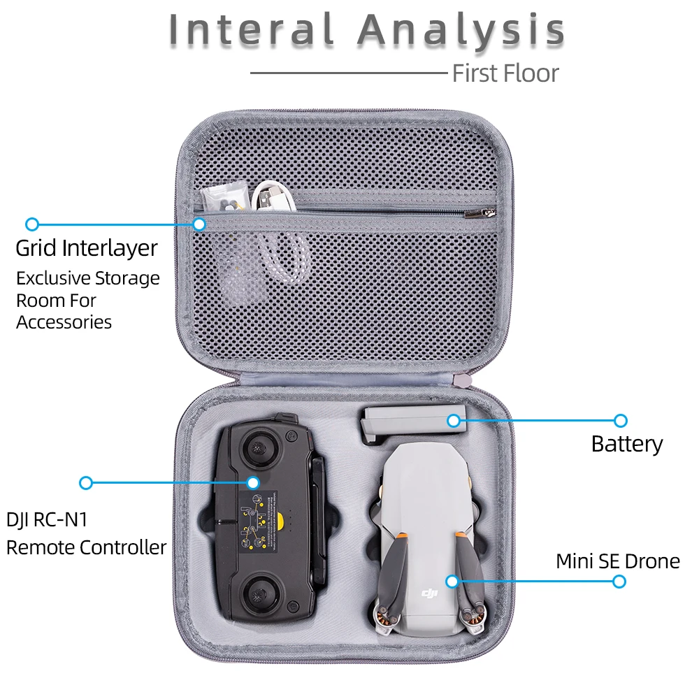 Portable Mini SE Storage Bag Shockproof Carrying Case Protective Handbag Box for DJI Mini Drone Battery Remote Controller