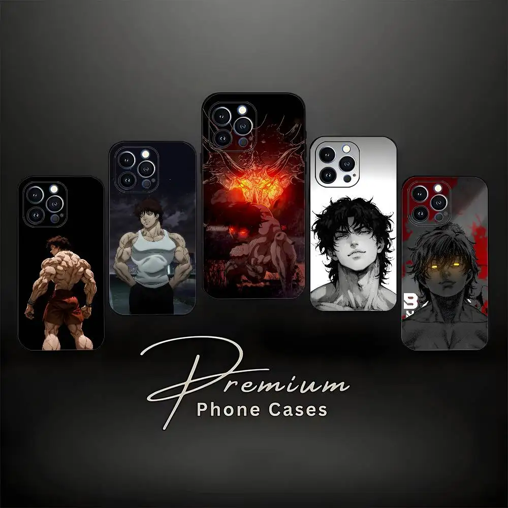 

Baki Anime H-Hanma Phone Case For iPhone 17,16,15,14,13,12,11 ,Pro Max,XS,X,XR,SE,Mini,8,7,Soft Silicone Black Cover
