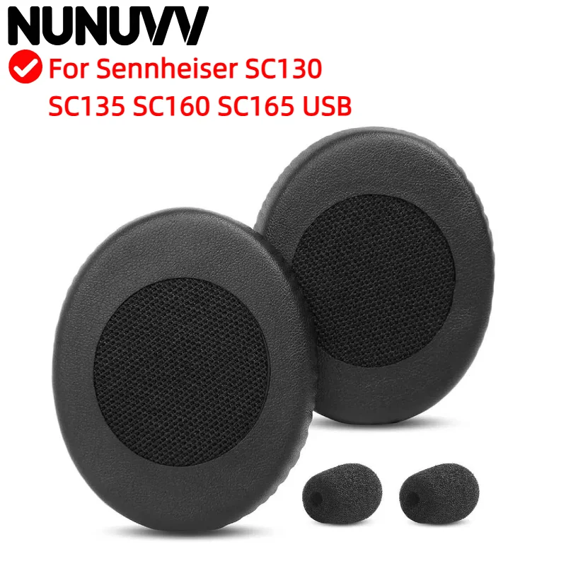 

NUNUVV Replacement Protein skin Earpads For Sennheiser SC130 SC135 SC160 SC165 USB Ear Cushion Headphone Ear Pad 9.29