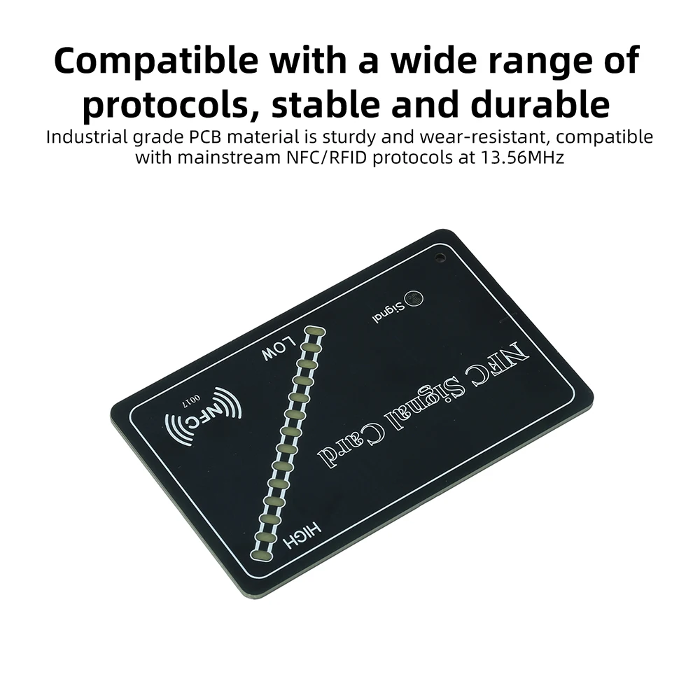 NFC RFID Signalstärke-Testkarte 13,56 MHz Protokoll mit 14-stufiger dreifarbiger LED-Anzeige und Batterie für Zugangstest – Detail 8