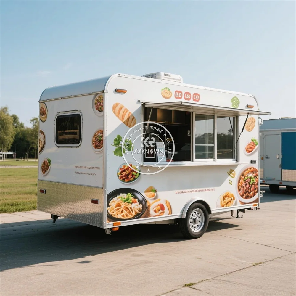

Custom BBQ Concession Food Trailer Coffee Cart Hot Dog Ice Cream Cart Van Mobile Food Truck With Fully Equipped