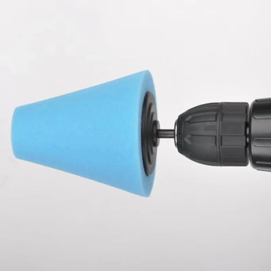 Blue Cone Shaped Polishing Sponge Tool Accessories For Car Automobile Wheel Hub