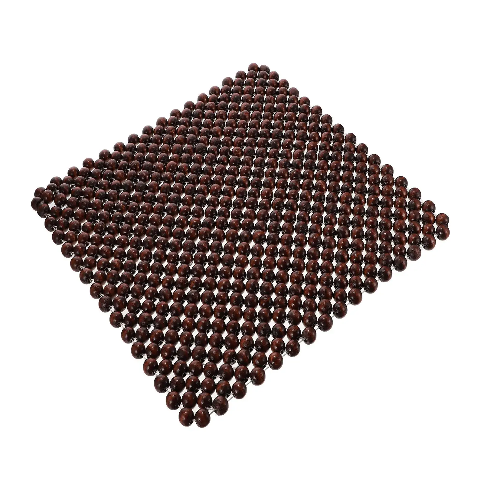 

Car Seat Cushion Breathable Wood Beads Practical Pads for Auto Square Pad Coffee Color Easy Install Remove Durability Long