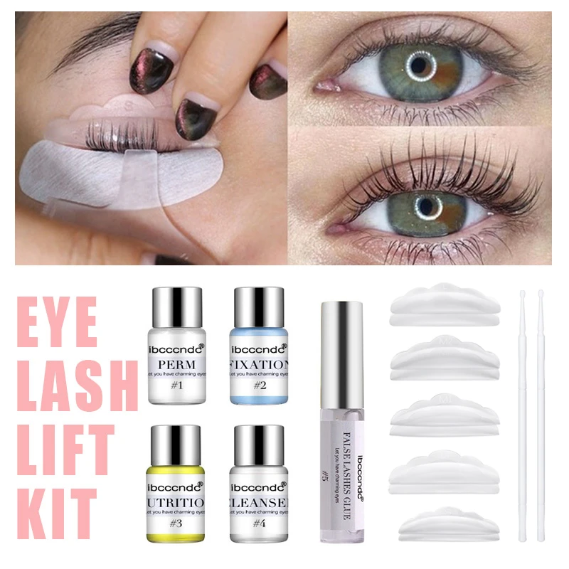 Keratin Lash Lift Kit Eyelash Curling Perm Lotion With Glue Nutrition Eye Lash Lifting Pad Semi-Permanent Beauty Salon Supply