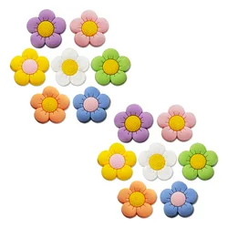 Cute Colorful Flowers Shoe Charms for Crocs Clog Accessories PVC Pin Wristband Decorations Kids Women Party Gifts