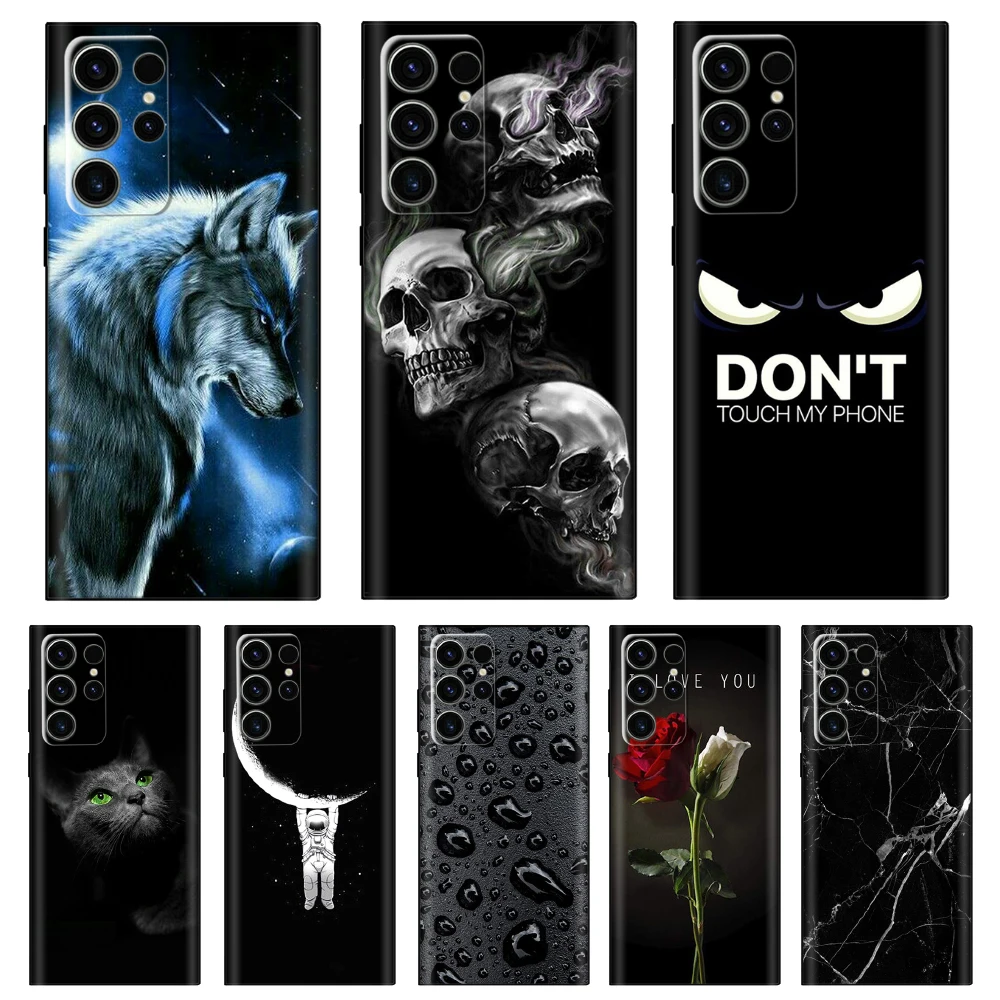 Phone Case For Samsung S23 Ultra Case S23Ultra Skull Silicone Soft Phone Cover For Samsung Galaxy S23 S 23 Plus Back Cover Funda