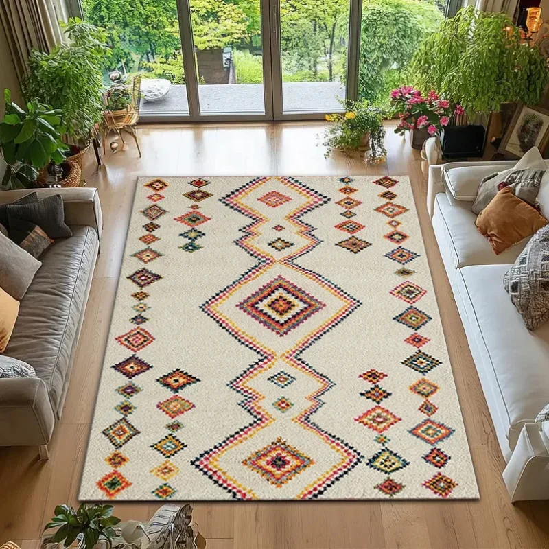 Persian Vintage Style Carpet Living Room Decorative Bedroom Moroccan Leisure Carpet Floor Mat Bedside Rugs Floor Rug