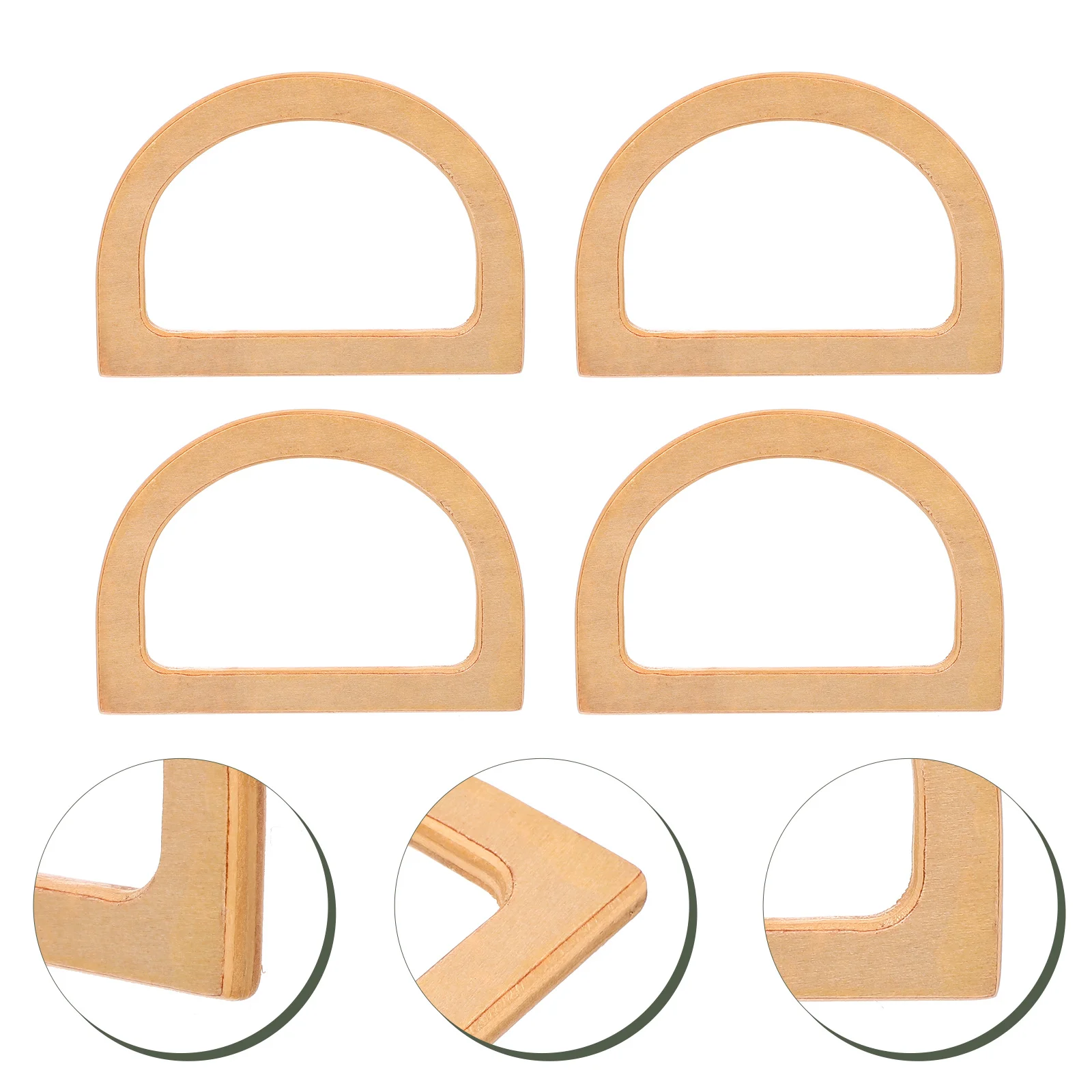 4 قطعة Dshaped الخيزران الخشب مقابض أكياس البيج بسيط الإكسسوارات DIY بها بنفسك حقائب اليد مخلب محفظة القبضات الزخرفية حمل حقيبة أجزاء