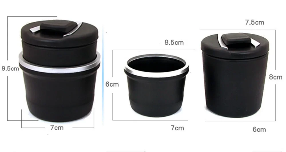 Car Ashtray Storage Cup Smokeless with LED Light Auto Accessories for Peugeot 2008 3008 4008 206 207 208 301 307 308 407