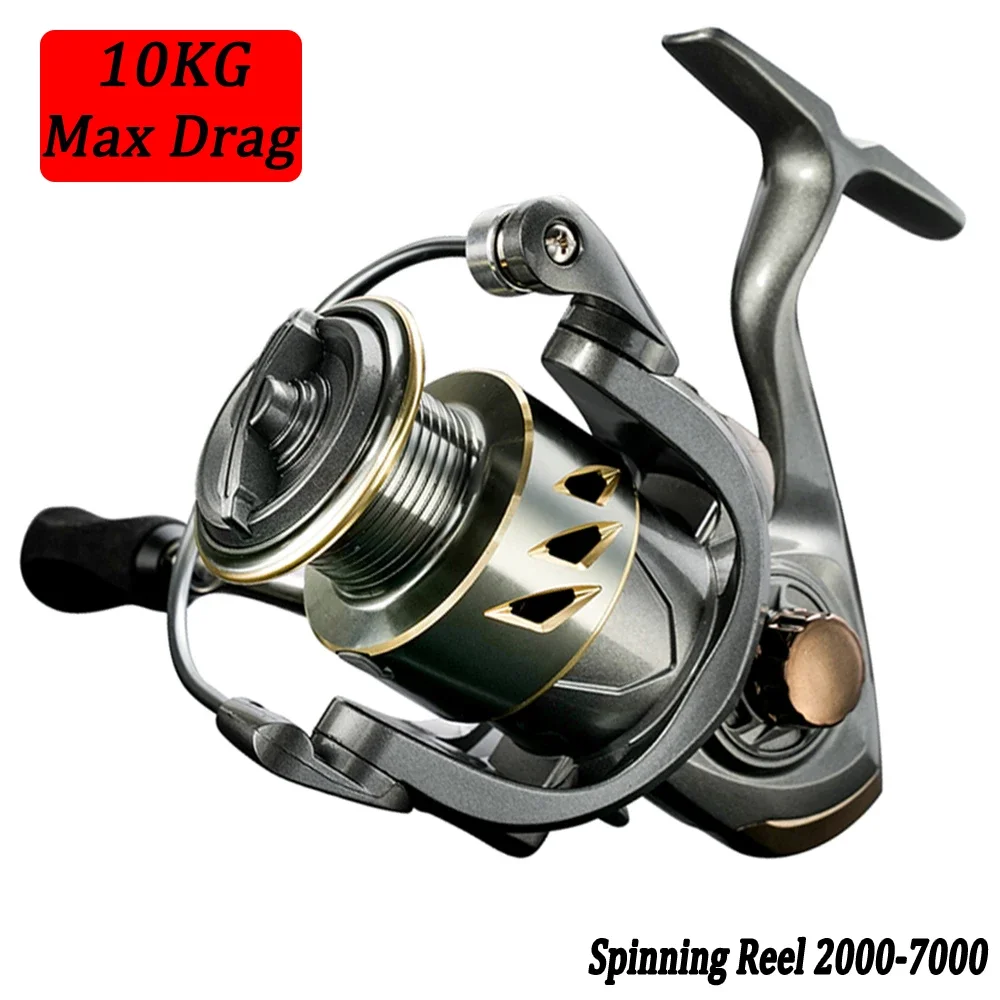 

Fishing Reel 2000-7000 Max Drag 12KG Spinning Reels Metal Spool Carretilhas De Pesca Reel For Fishing Accessories Peche