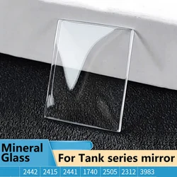 Square Tank Mirror for Cartier Tank Series Watches 2415/2442/2441/2312 Mineral Glass Mask Watch Accessories Transparent White