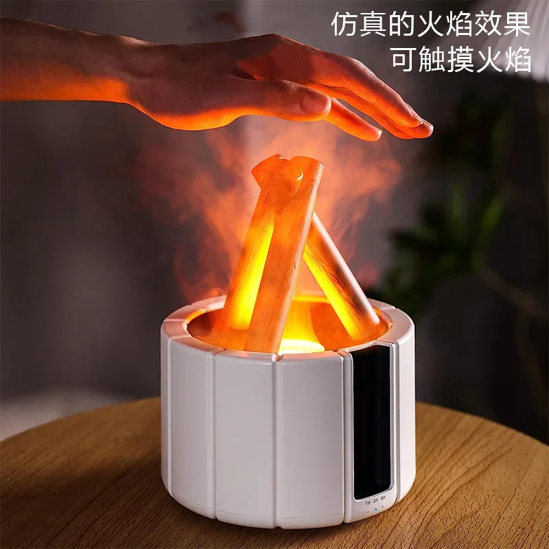 New cross-border household flame humidifier, desktop aromatherapy machine, air essential oil diffuser, portable bedroom