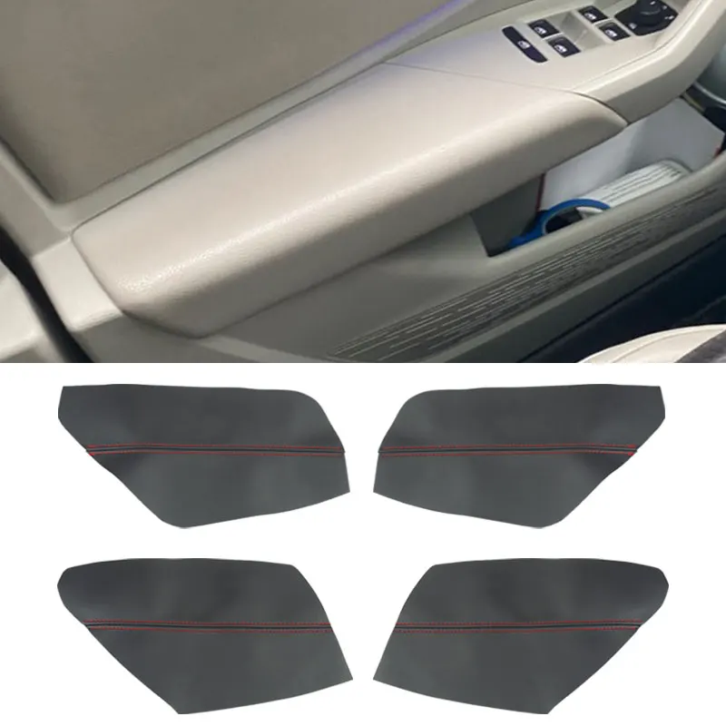 

For VW Jetta 2019 Microfiber Leather Car Interior Door Armrest Panel Cover Protective Trim