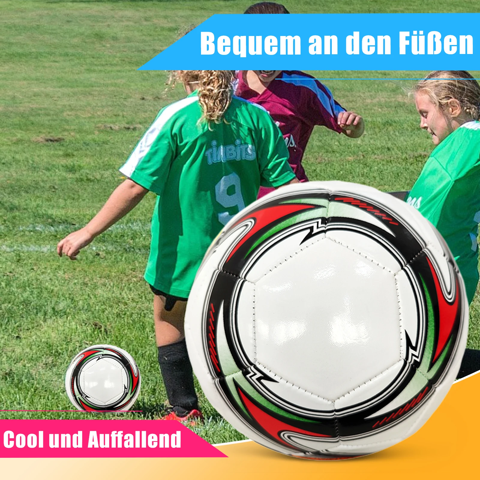 

Machine Seam PVC Rubber Size 5 Soccer Ball Wear Resistant Leakproof Training Competition Football for Youth Adult Outdoor Sports