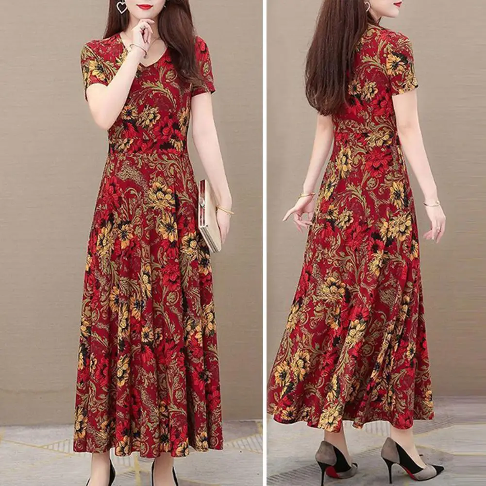 

Elegant Summer Dress Soft Lady Summer Dress Loose Pullover Plus Size Summer Dress Dress-up