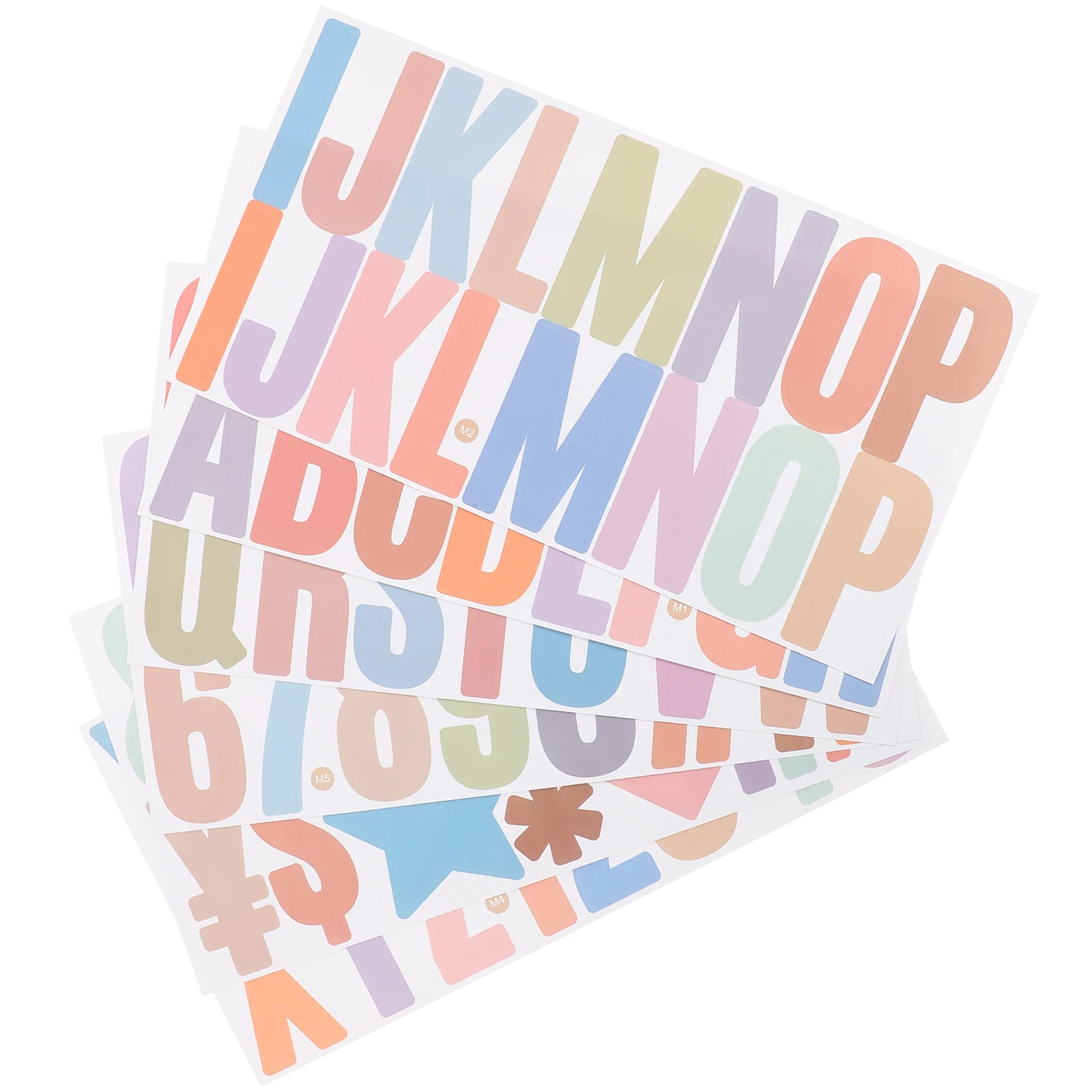 6 Sheets Alphabet Stickers Letter Number Self-Adhesive Colorful Mini Labels for Bottles Phone Cases Greeting Cards Easy Peel