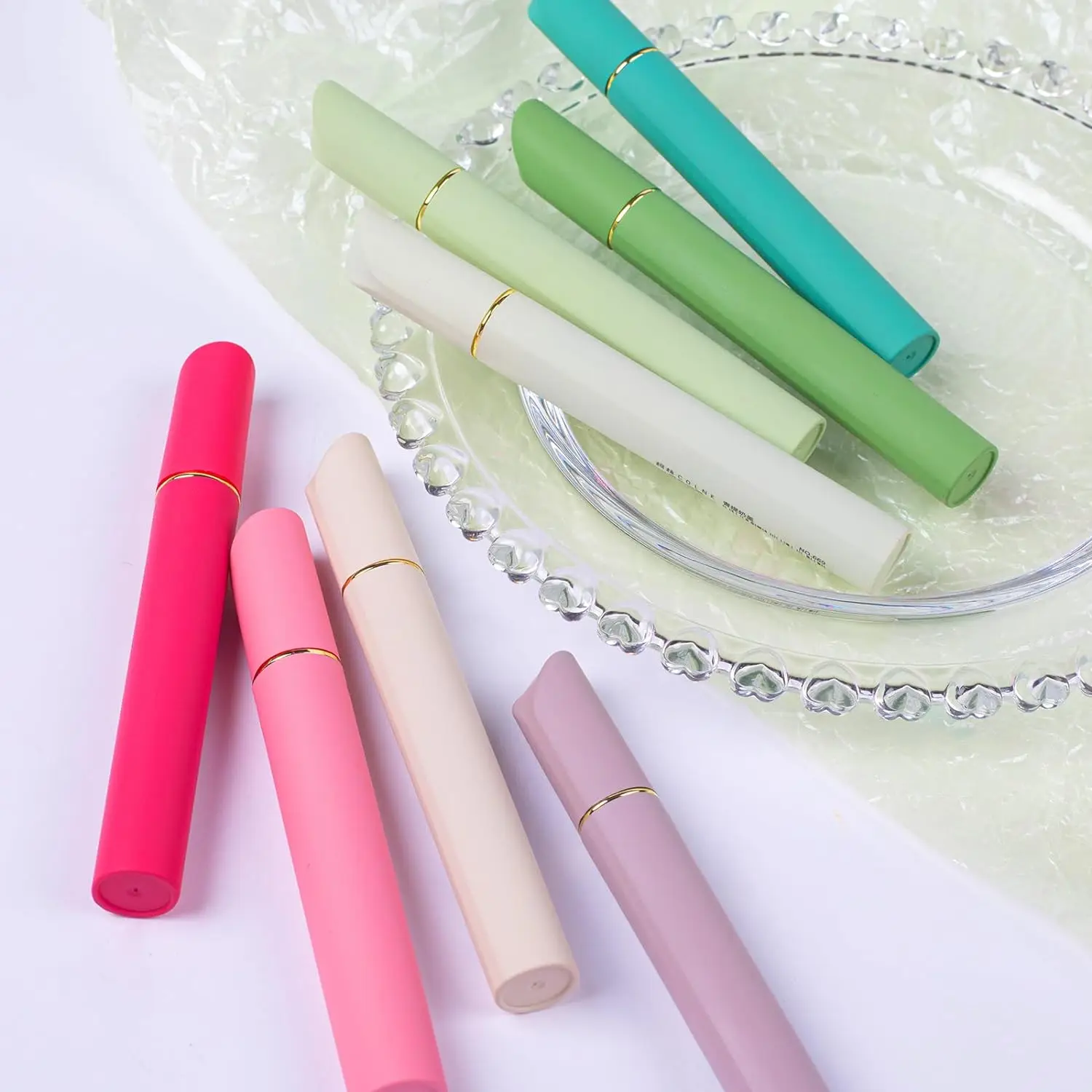 Lipstik Highlighter warna buah, pena Highlighter kapasitas tinggi ujung lembut kabut warna buah