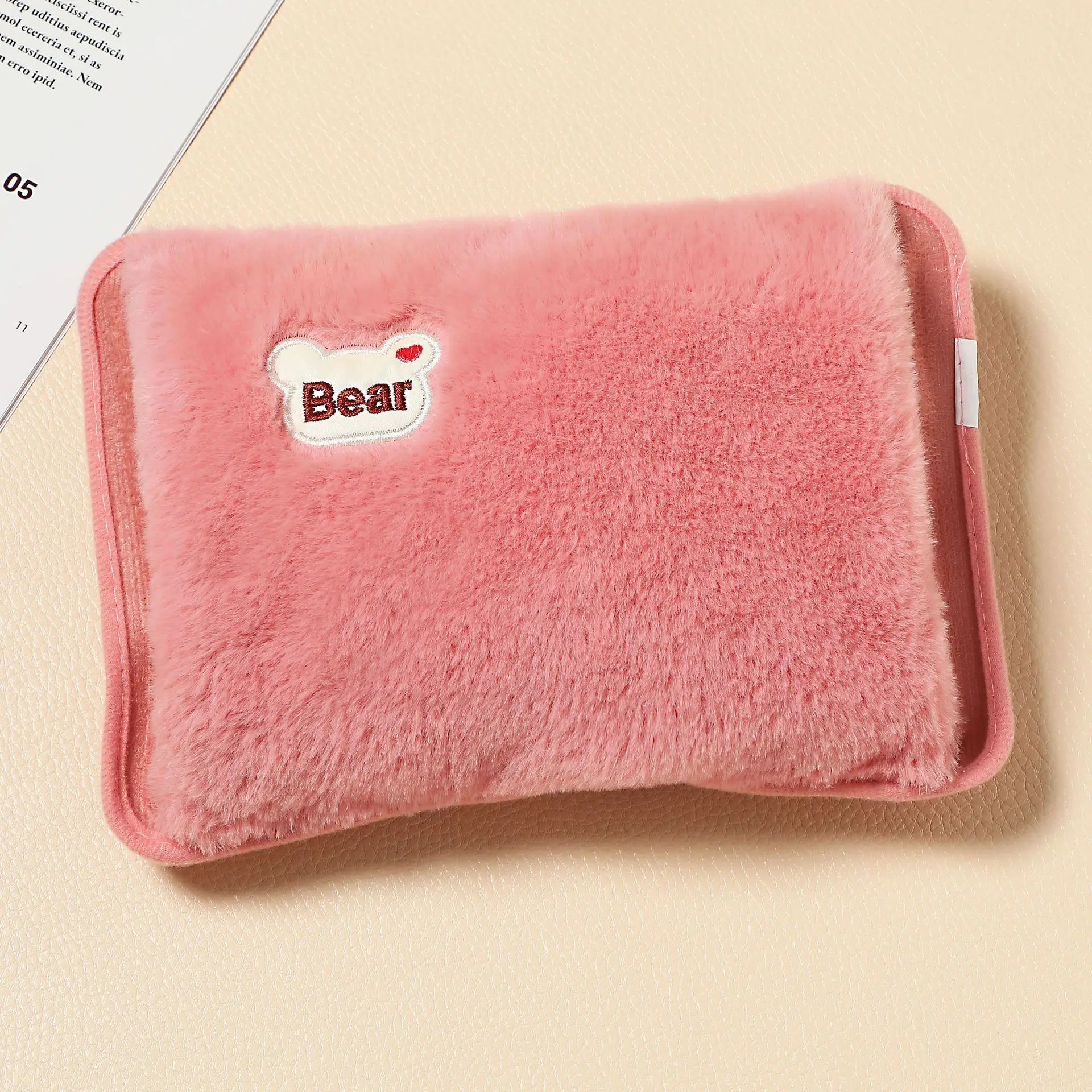 Rechargeable Electric Hot Water Bag Safety Rabbit Fur Reusable Hot Water Bottle Hand Warmer Heat Pack