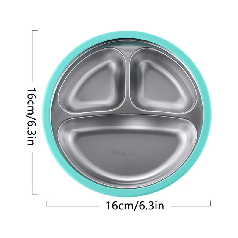 Infant Divided Suction Plate, Soft Silicone Material, Drop-Resistant & Chewable, Great Helper for Self-Feeding