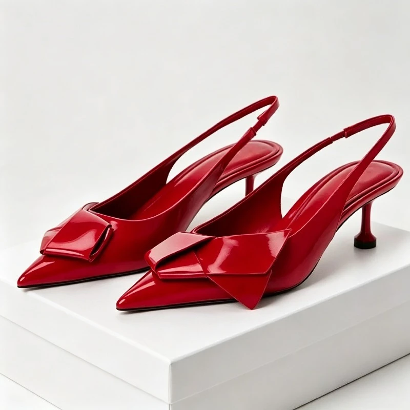 Bowknot Elegant Backless Mules Women's Sandals Summer 2026 Pointed Toe Wedding Dress Shoes Designer Women's Pumps and Heels