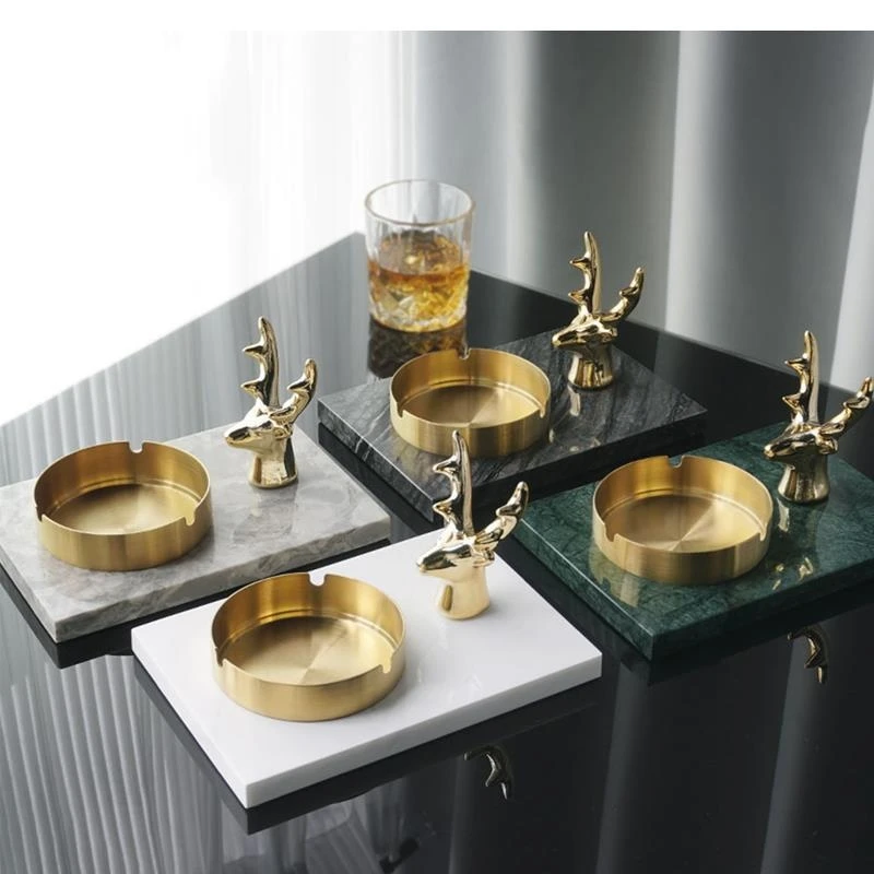 Luxury Marble Ashtray Living Room Coffee Table Decoration Ornaments Rectangular Ashtrays Home Accessories