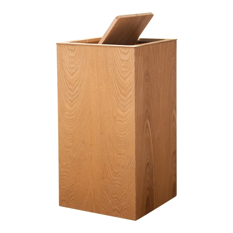 Japanese wood sorting trash can wood grain office hotel hotel rooms paper basket household