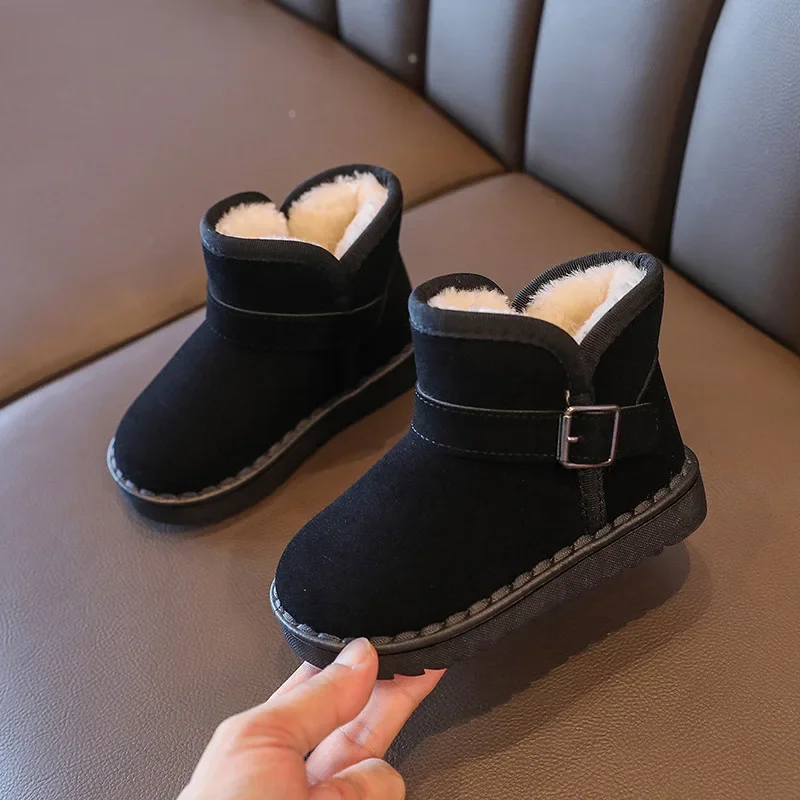 Children Snow Shoes Winter New Fashion Baby Cotton Shoes Kids Padded Thickened Warm Boots Non-slip Boys Girls Flat Sole Boots