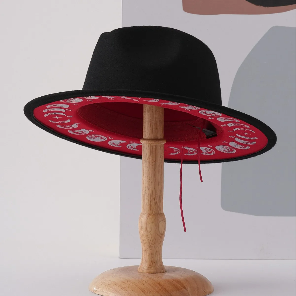 New Gradient Panama Hat Women American Style Fashion Fedora Ombre Elegant Evening Party Ladies Dress Cap Autumn Winter