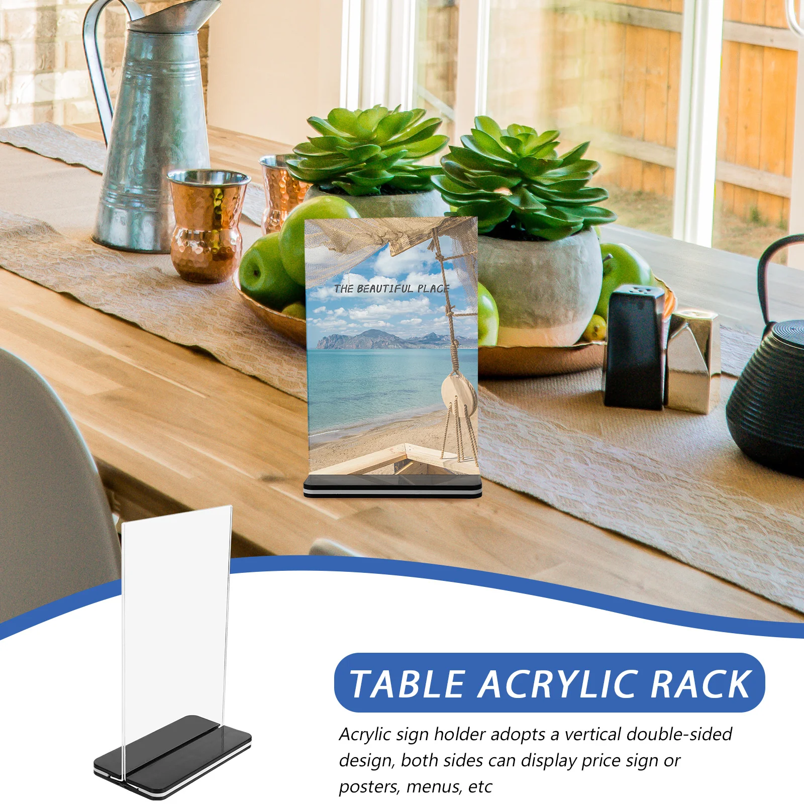 Clear Acrylic Display Board for Photo Frame Retail Flyer Holders Poster Paper Stand Menu Sign Holder Store Supermarket