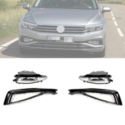 Front Fog Lamp Light Grille Cover+Fog Light For VW Passat B8L B8.5 2020 2021 Euro Version Driving Light 3G0941699/3G0941700