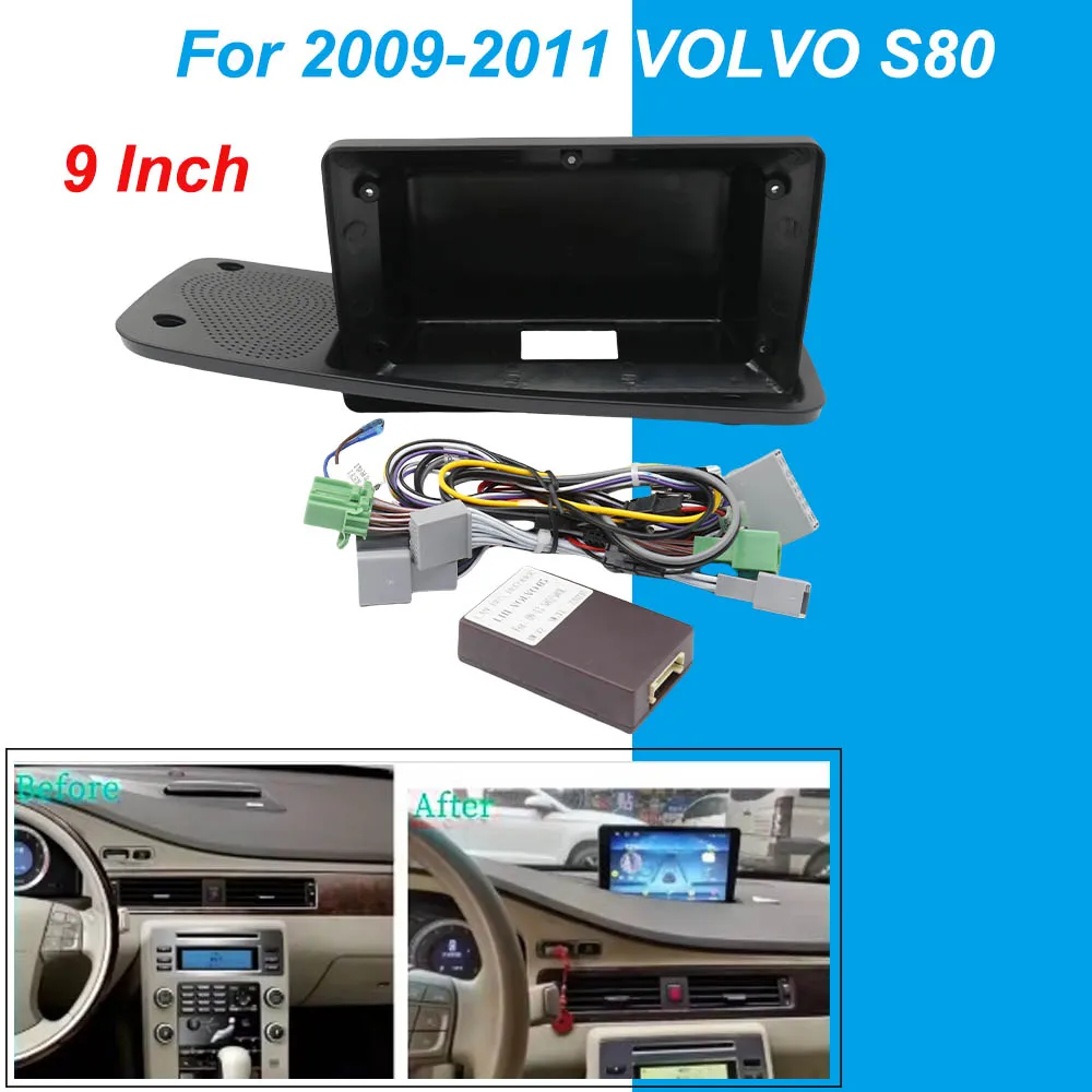 

9 Inch Car Fascia Frame Adapter Canbus Box Decoder Android Radio Dash Fitting Panel Kit For Volvo S80 2009-2011