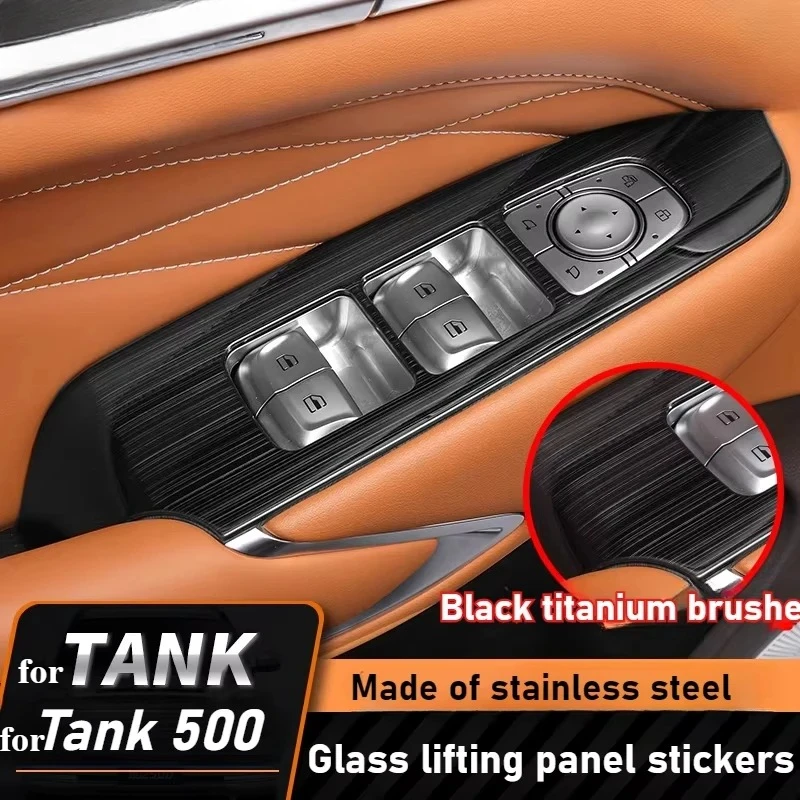 

For Tank 500 Hi4-T/Hi4-Z 4Pcs Car Gear Shift Window Lifting Panel Protective Cover Decoration Cover Trim Interior Accessories