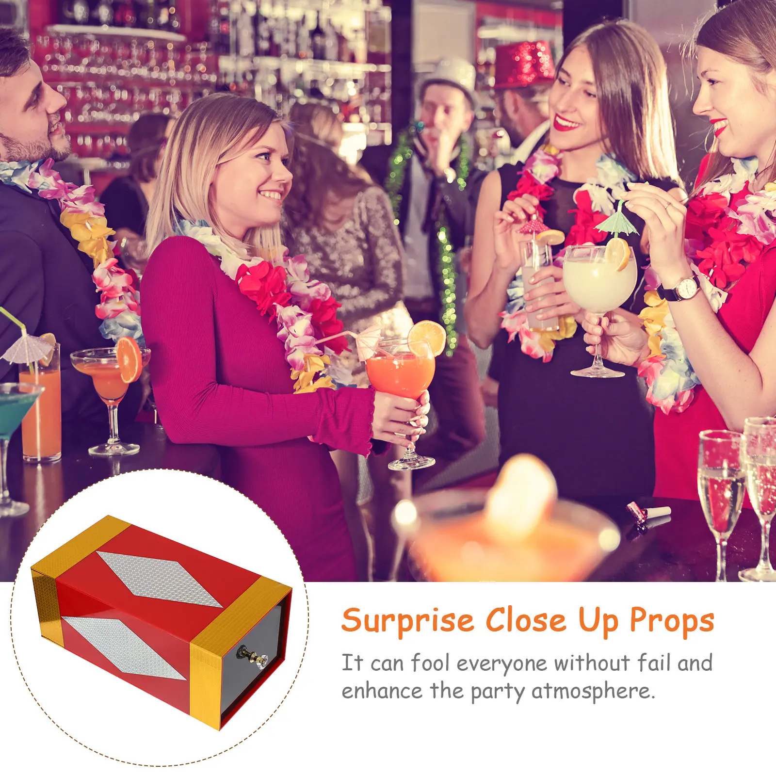 

1Pcs Magic Trick Box Unique Appearing Vanishing Prop for Close-Up Performance Party Gag Acrylic Pull-Out Gimmick