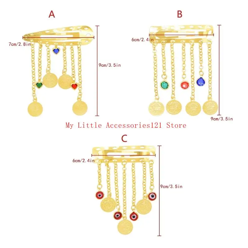 Phong cách cổ điển đồng xu Fringe Hairpin Gold Alloy Bangs Barrette Độc đáo