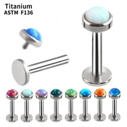 F136 Titanium 3/4/5mm Opal Internally Threaded Labret Monroe 6-12mm Bar Lip Ear Tragus Cartilage Piercing