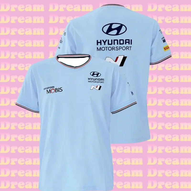 2024 Summer New Hyundai Team T-shirt Men's Outdoor Extreme Sports WRC Racing T-shirt Quick Drying Breathable Bicycle Top Shirt