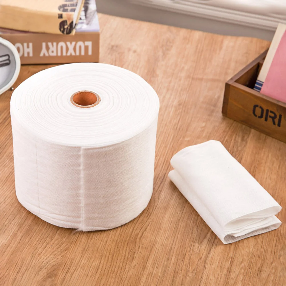 

2 Rolls Disposable Cotton Face Towels 60 Pieces Cleansing Wipes Dry Wet Tissues Soft Absorbent Suitable Sensitive Skin Safe
