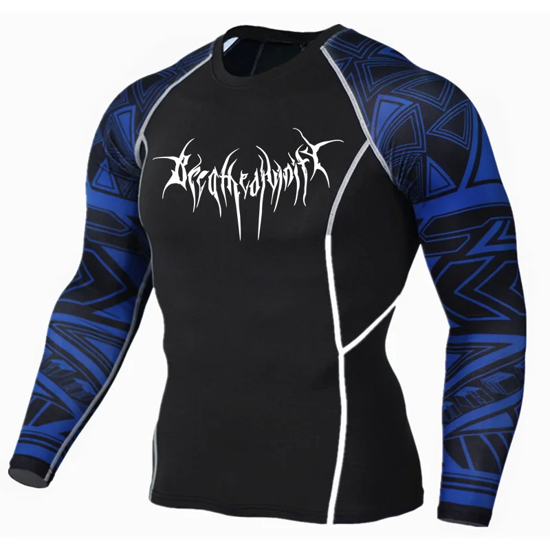 Compression Long Sleeve Shirt Mens Running T-Shirt Gym Workout Sportswear Sun Protection Base Layer Skin Training T-Shirt MMA