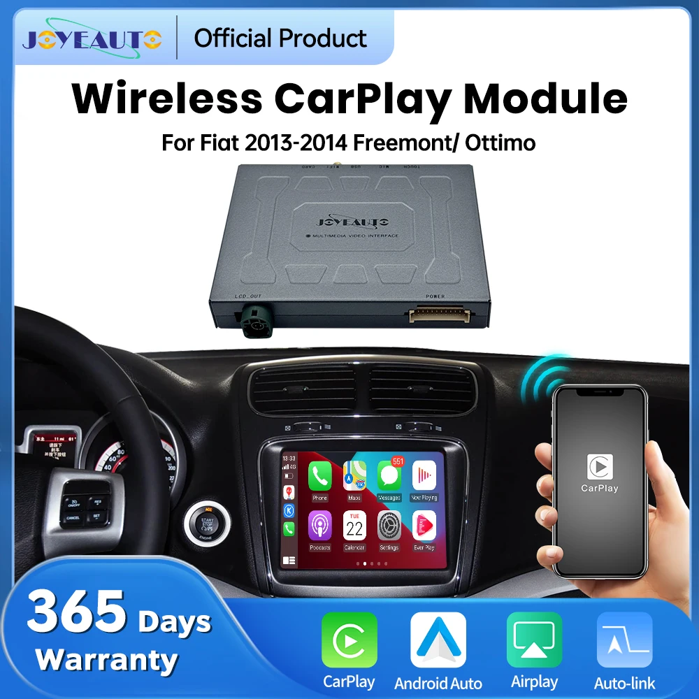 JoyeAuto Interface for Fiat 2013-2014 Freemont/Ottimo Wireless CarPlay Android Auto Module Mirror-Link AirPlay Car Retrofit Box