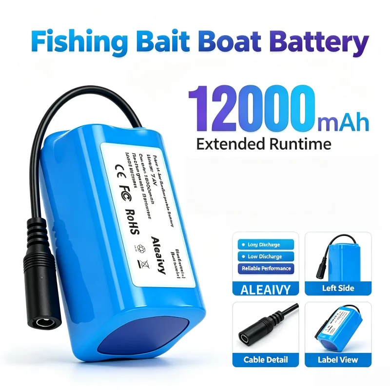 Upgraded 7.4V 16800mAh Rechargeable Battery for T188 2011-5 V007 C18 H18 RC Bait Boat Fishing Remote Control Boat Long Runtime